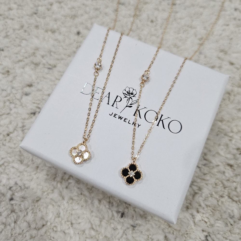 Studded Clover Necklace